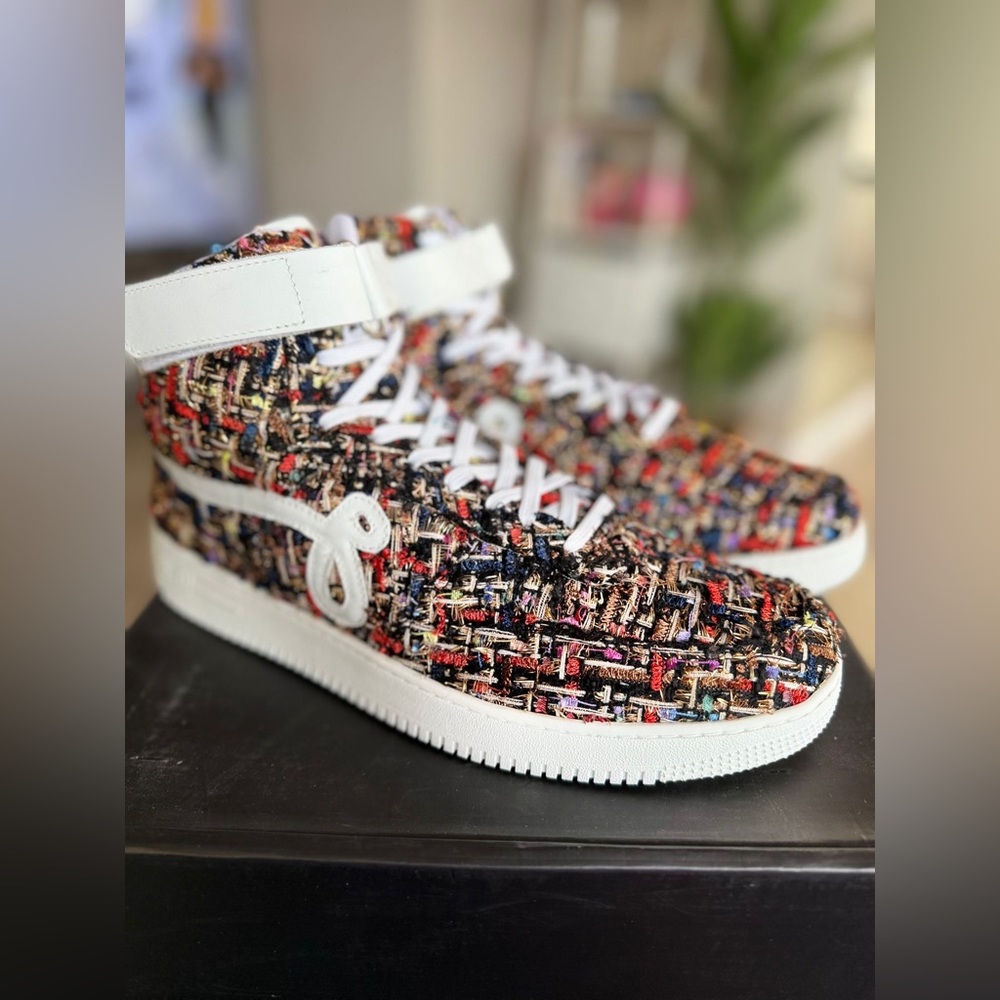 John Geiger GF-01 High Black Multi Tweed White Men's Size 13 NEW! DS NEVER WORN